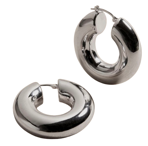 Ravena Large Silver Hoops