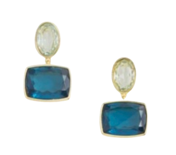 Blue Green Drop Earrings