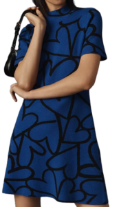 Short Sleeve Mock-Neck Mini Dress