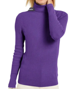 Purple Ribbed Turtleneck