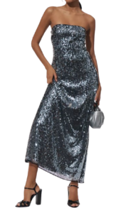 For Love and Lemons Strapless Sequin Maxi Dress
