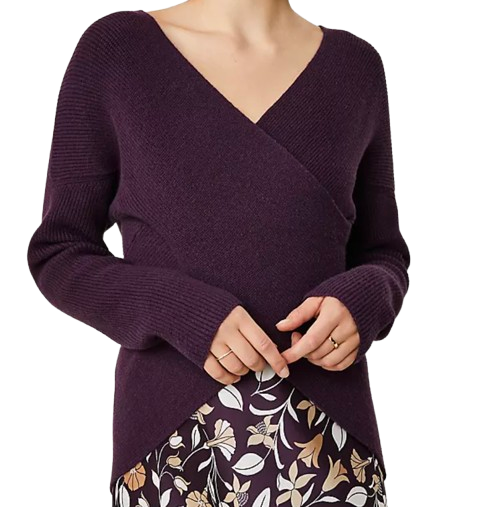 Ann Taylor Ribbed Wrap Sweater