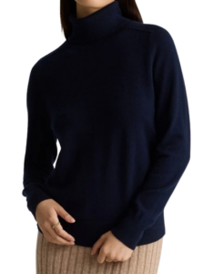 Quince Cashmere Turtleneck Sweater – Navy
