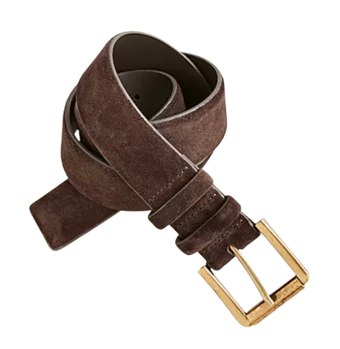 J.Crew Suede Roller Belt in Cocoa Berry