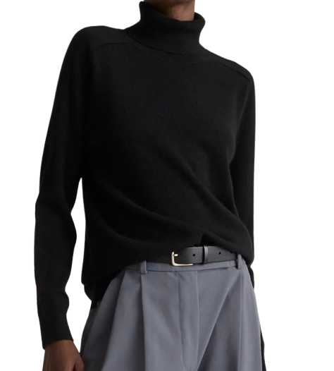 Quince Cashmere Turtleneck – Black