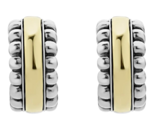 Lagos Signature Caviar Two Tone Earrings