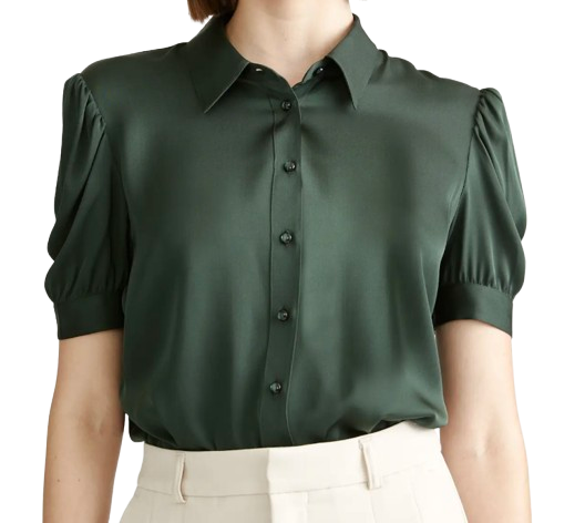 Quince Washable Silk Puff Sleeve Blouse