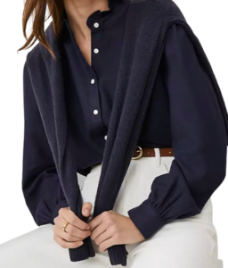 Ann Taylor Flannel Ruffle Blouse