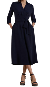 Lauren Ralph Lauren Surplice Long Sleeve Georgette Midi Dress