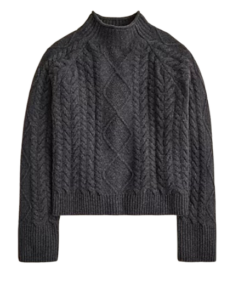 J.Crew Cable Knit Rollneck Sweater – Charcoal