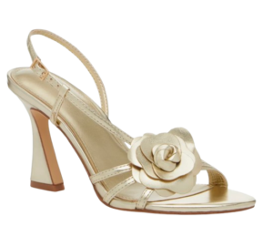 Marc Fisher Gold Sandal With Flower Detail
