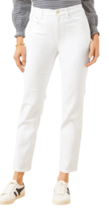 Talbots Slim Straight Ankle Jean – White