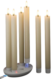 Rechargeable Flameless Taper Candles – Set of 6
