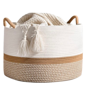 Large Woven Blanket Basket