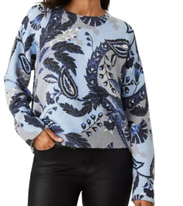 Ann Taylor Floral Drop Shoulder Sweater