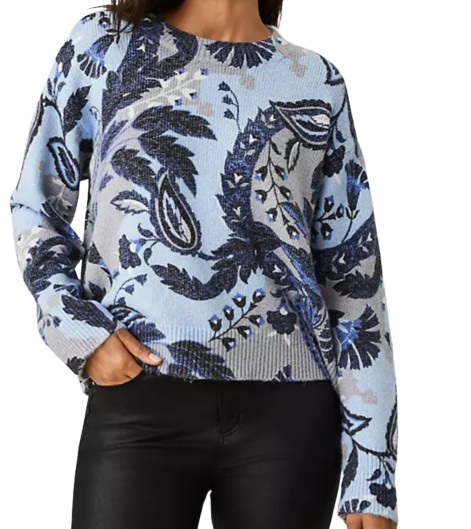 Ann Taylor Floral Drop Shoulder Sweater