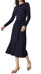 Ann Taylor Ribbed Henley Sweater Dress