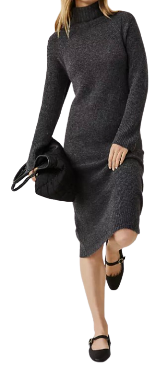 Ann Taylor Ribbed Midi Sweater Dress