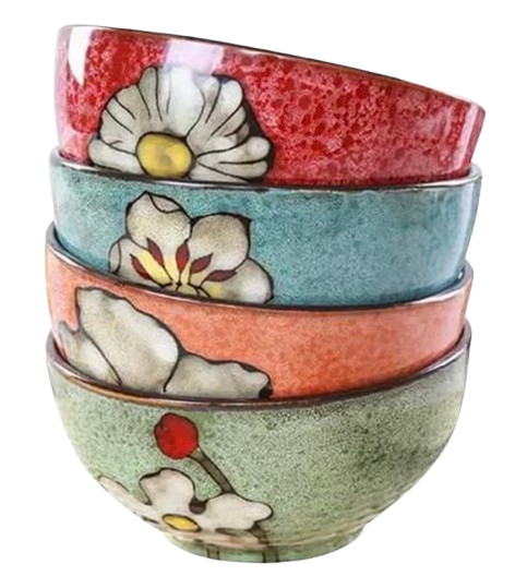 Ceramic Rice Bowl Set of 4