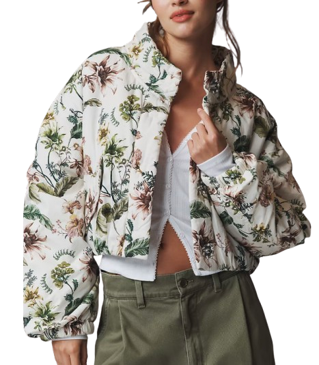Anthropologie cropped bomber jacket