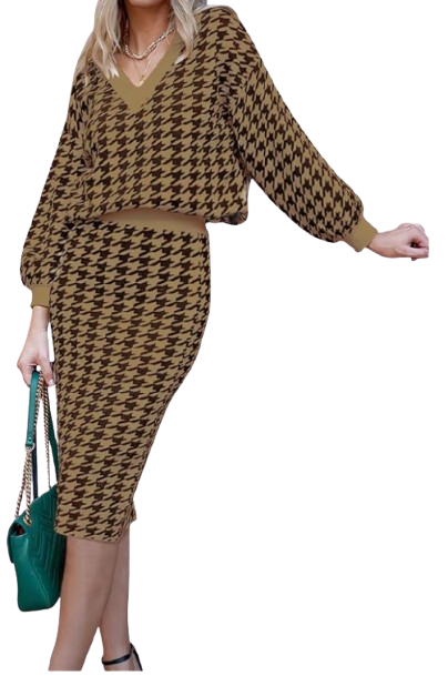 Amazon Houndstooth Skirt Set