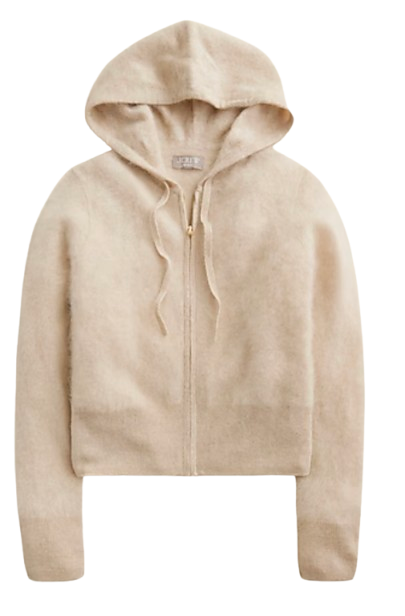 J.Crew Brushed Cashmere Zip-Up Sweater