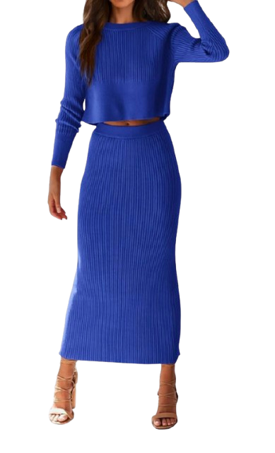 Amazon Cropped Sweater Skirt Set