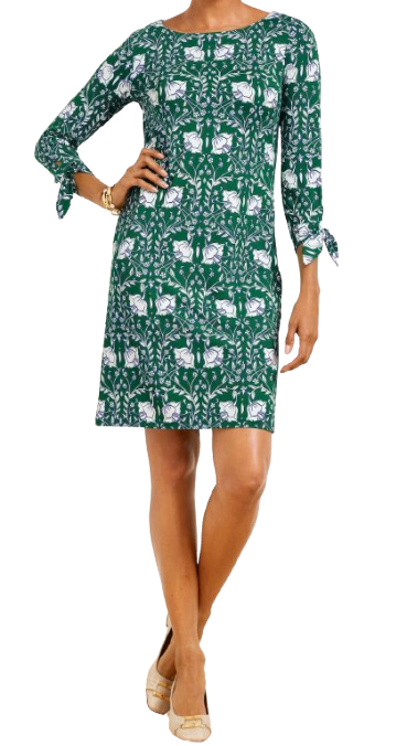 Talbots Effortless Jersey Shift Dress – Intricate Flowers