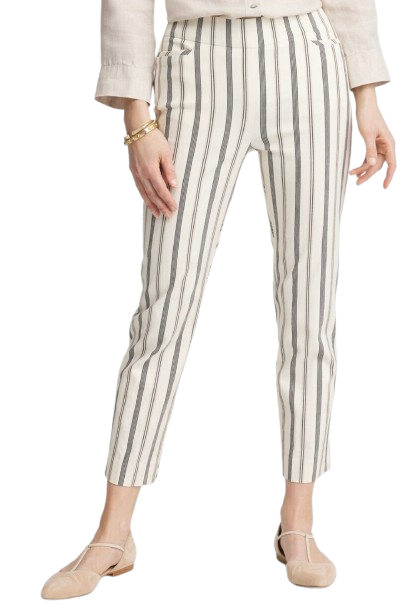 Chico’s Brigitte 180 Slub Striped Cropped Pants