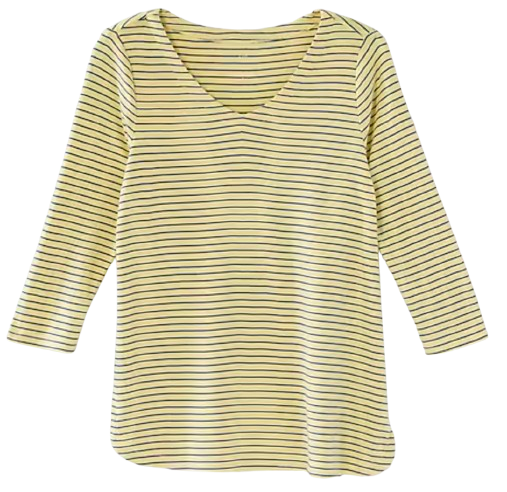 J.Jill Pima ¾ Sleeve V-Neck Tee