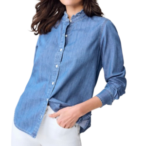 J.McLaughlin Ruffled Denim Shirt