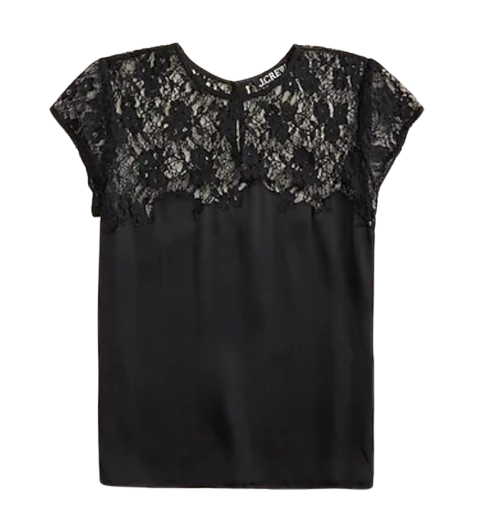 J.Crew Satin and Lace Top