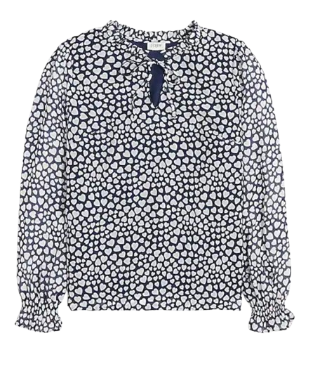 J.Crew Factory Tie Neck Ruffle Shirt