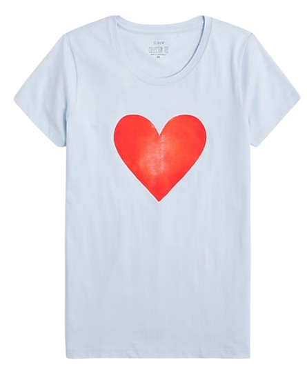 J.Crew Factory Watercolor Heart Tee