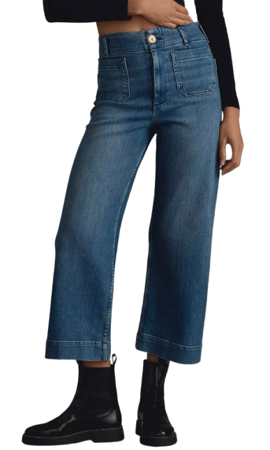Colette Cropped High Rise Wide Leg Jeans