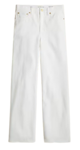 J.Crew Petite High-Rise Slim Wide-Leg Jean – White
