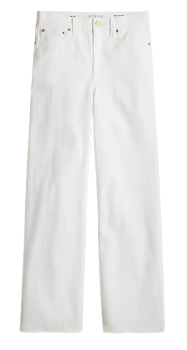 J.Crew Petite High-Rise Slim Wide-Leg Jean – White