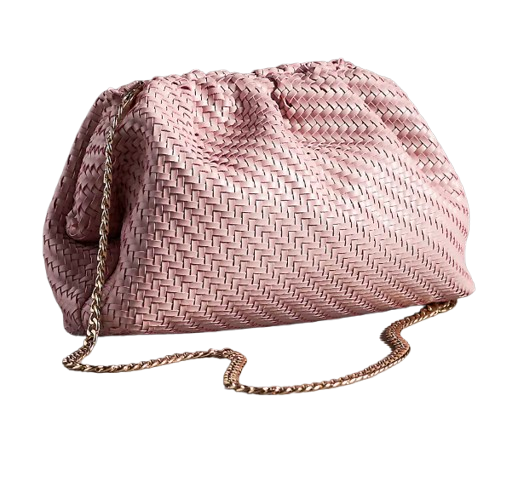 Anthropologie Pink Faux Leather Clutch