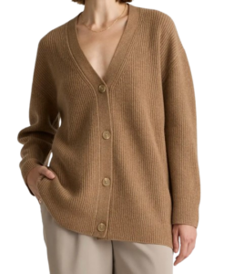 Quince Mongolian Cashmere Oversized Boyfriend Cardigan