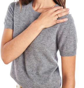 Quince Mongolian Cashmere Tee – Grey