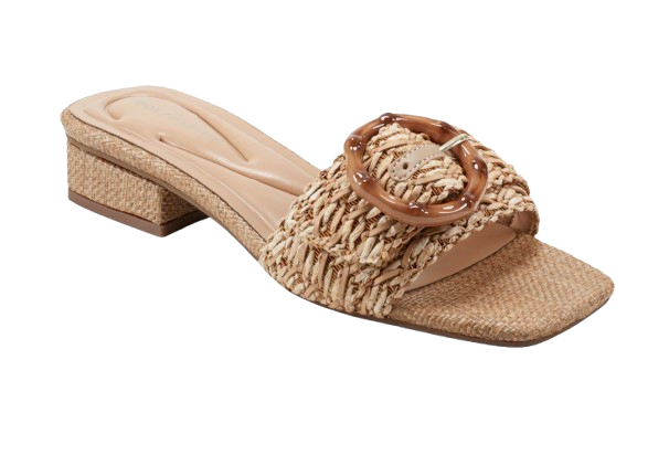 Easy Spirit Brown Bamboo Buckle Slides