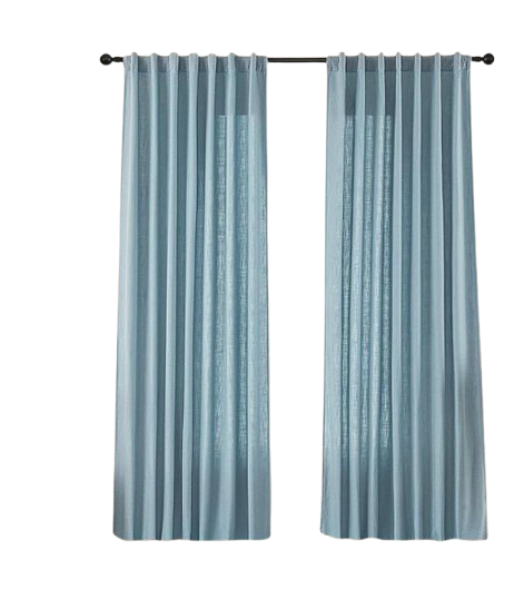 Amazon Light Blue Linen Curtains