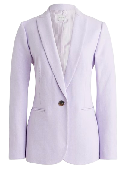 J.Crew Factory Petite Herringbone One-Button Blazer