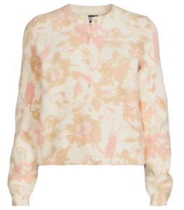 Lands’ End Abstract Floral Eyelash Cardigan