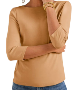 Talbots Pima Bateau Neck Tee