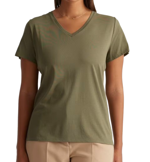 Quince Cotton V-neck Tee