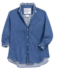 Frank & Eileen Ruffle Collar Button-Up Shirt