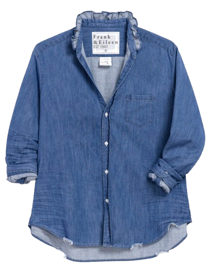 Frank & Eileen Ruffle Collar Button-Up Shirt
