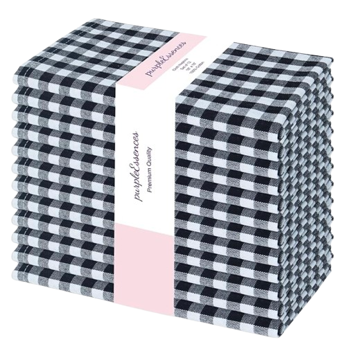 Black and White Gingham Napkins