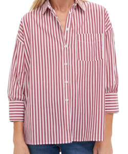 Tuckernuck Red Striped Boyfriend Shirt